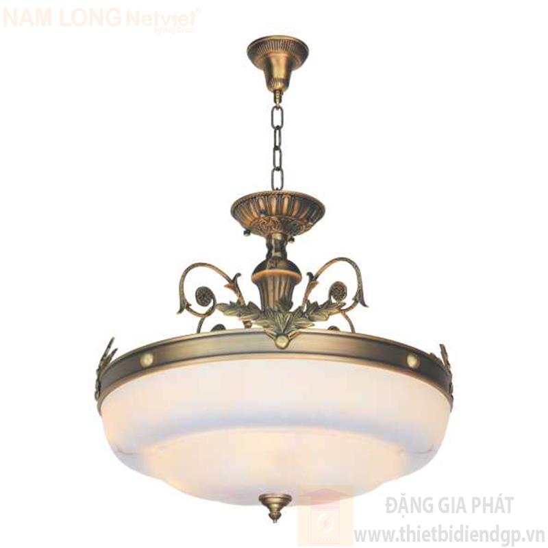 Đèn thả đồng cao cấp Ø400*H500+400, E27*3 lamp